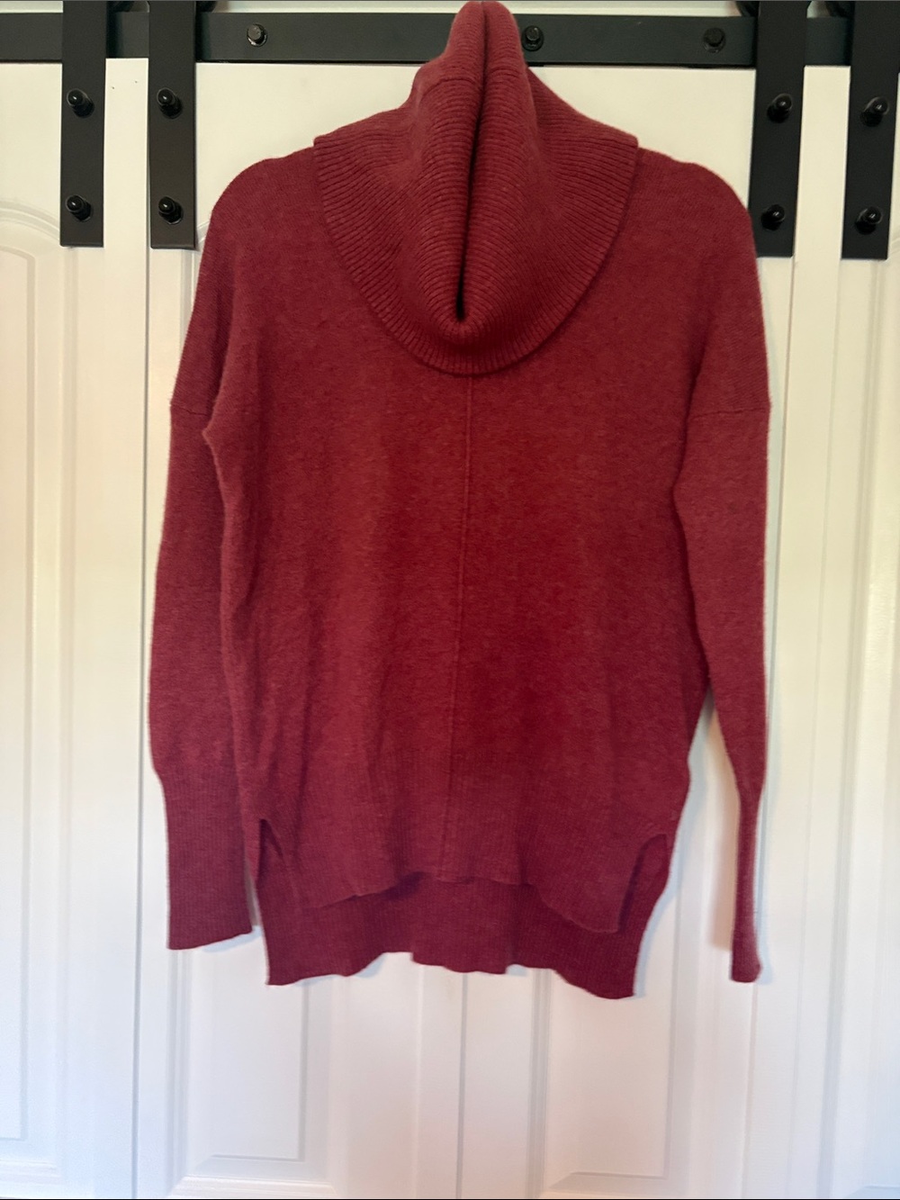 Cozy Women's cashmere Red Cowl Neck Sweater